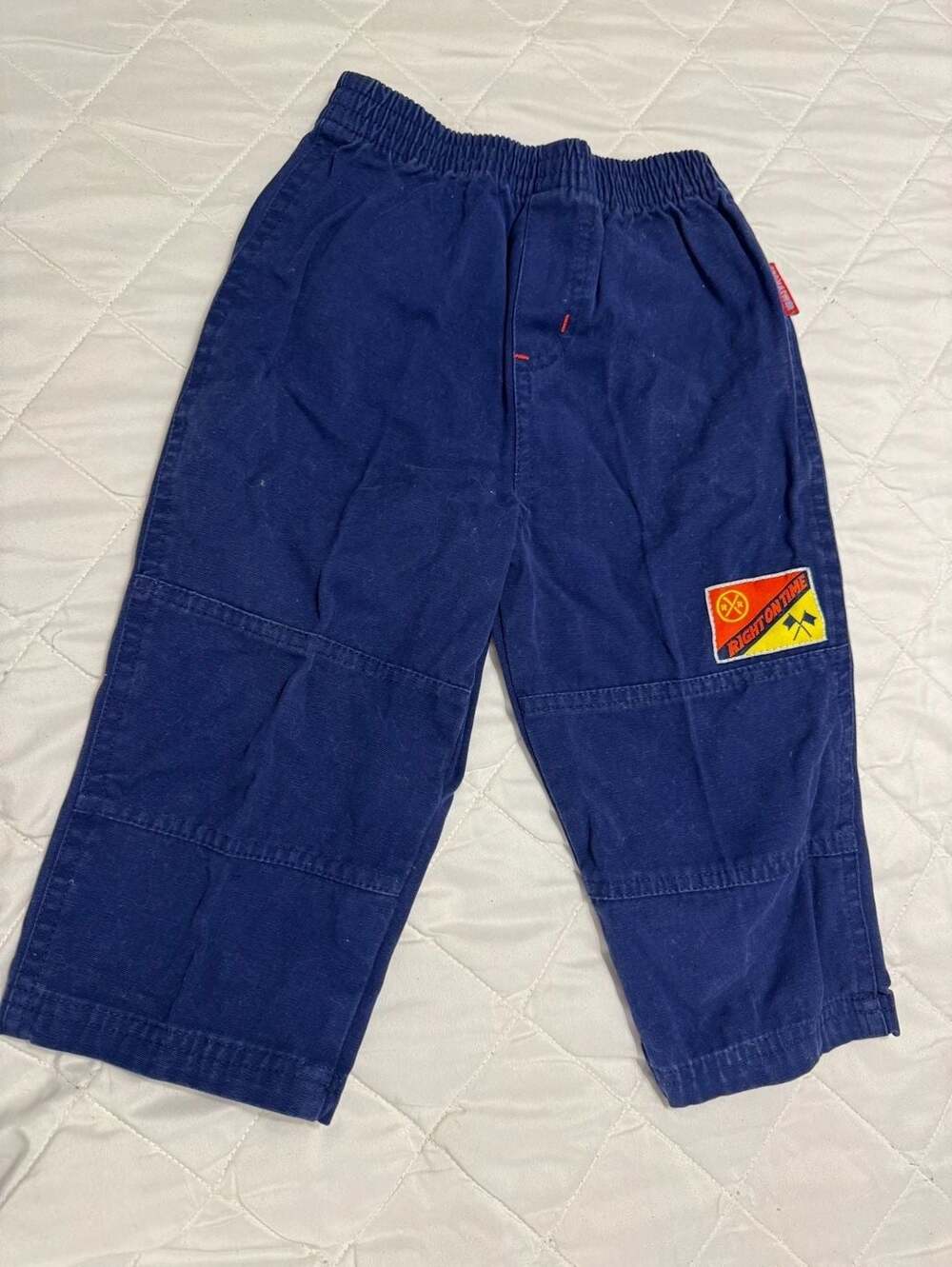 Vintage Thomas & Friends Right On Time Blue Canvas Multi-Knee Pants 24M